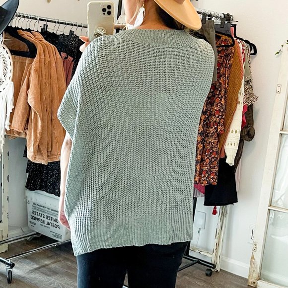 TAN Vneck Short Sleeve Sweater Vest - Picture 5 of 5